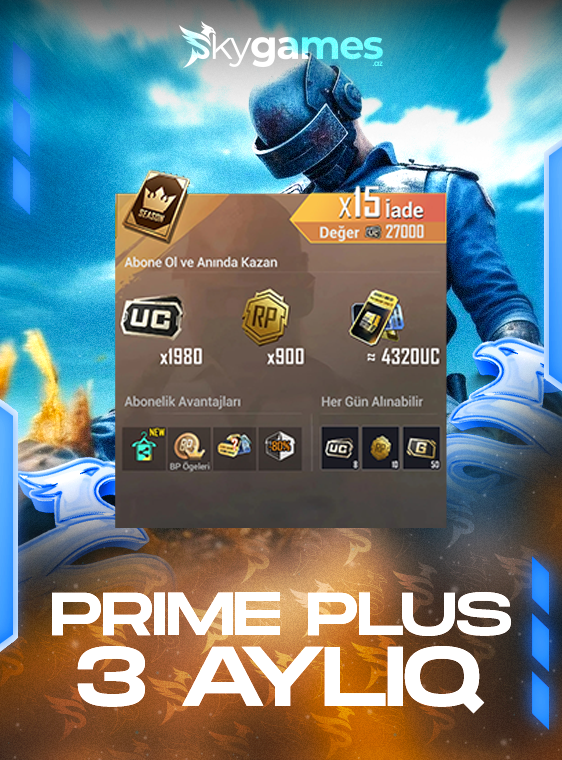 PUBG Mobile Prime Plus 3 Aylıq